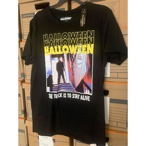 HALLOWEEN Tshirt John Carpenter’s-THE TRICK NEW Black Micheal Myers S/S LARGE